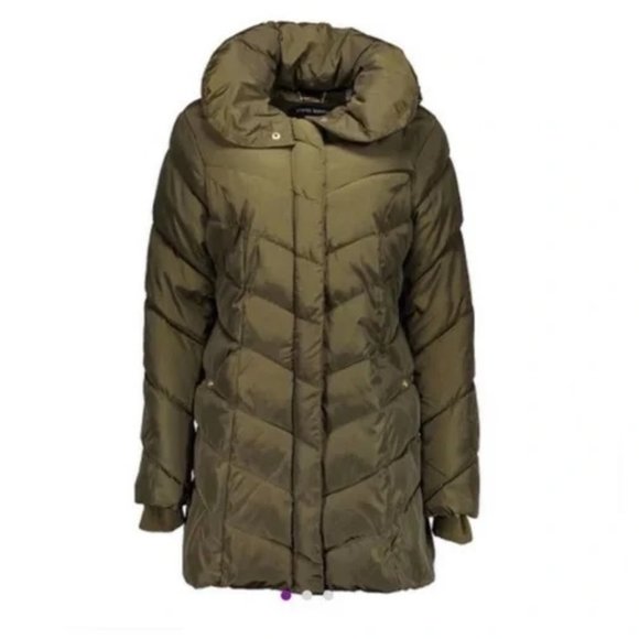 NWT Steve Madden Womens Winter Jacket Quilted Mid-Length Puffer Large $200 i319 - Picture 1 of 3